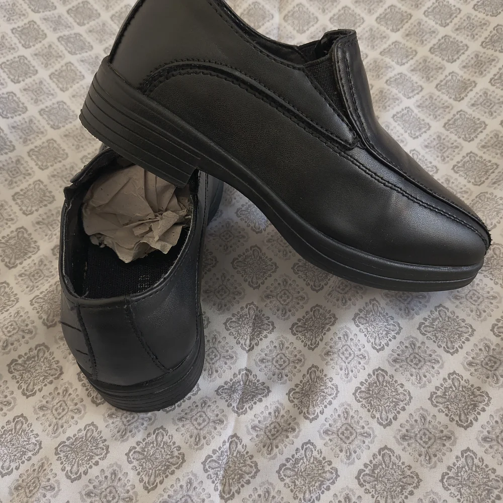For Kids Black Slip-On Dress Shoes